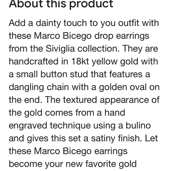 Marco Bicego Sicilian 18kt. Yellow gold drop earrings.